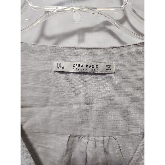 ZARA Embroidered Beaded Puff Sleeve Dress ,Large, Front Hidden Pockets - Picture 4 of 5